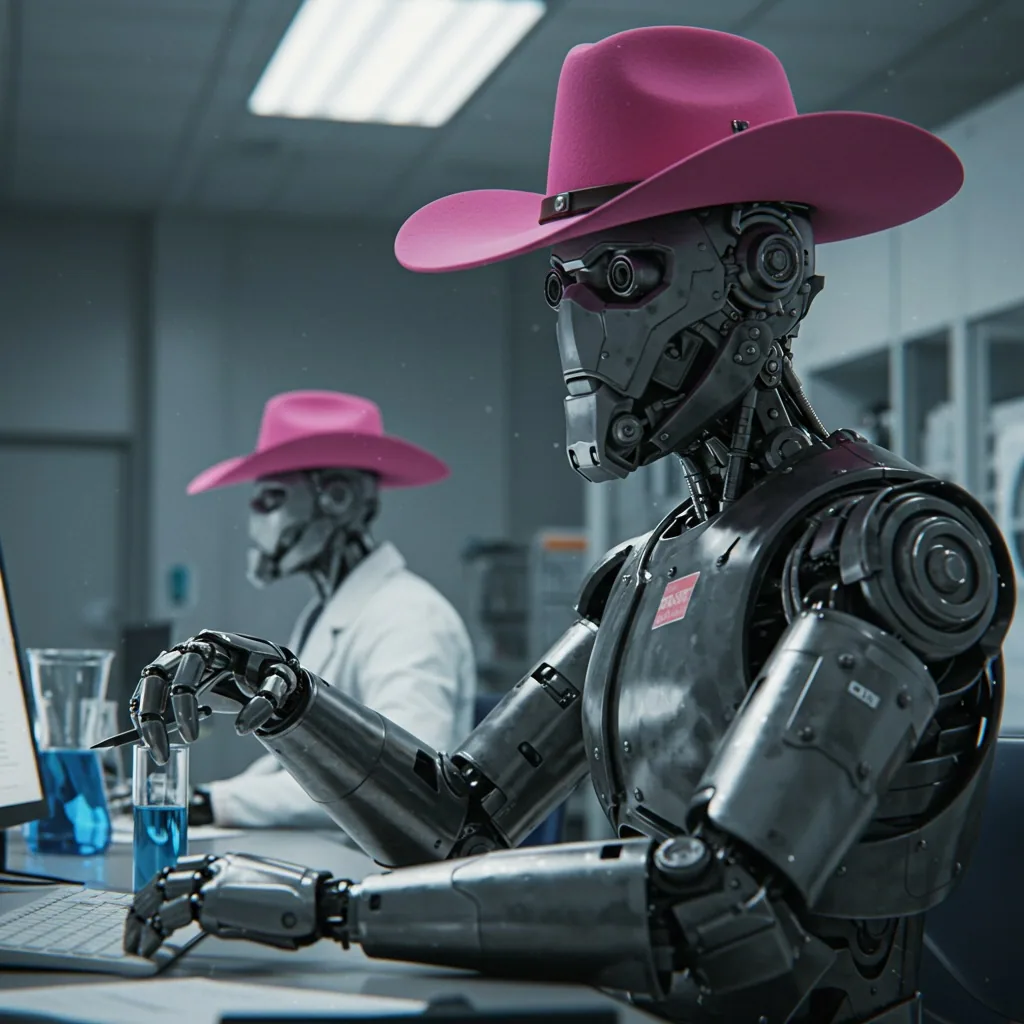 A robotics laboratory running biomedical AI analysis