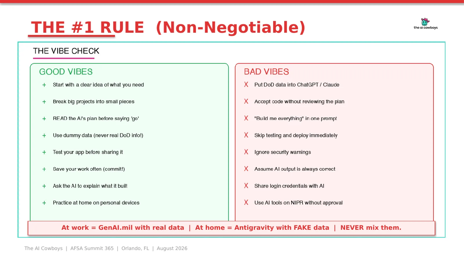 Vibe Coding AI Solutions workshop slides, slide 9 of 21