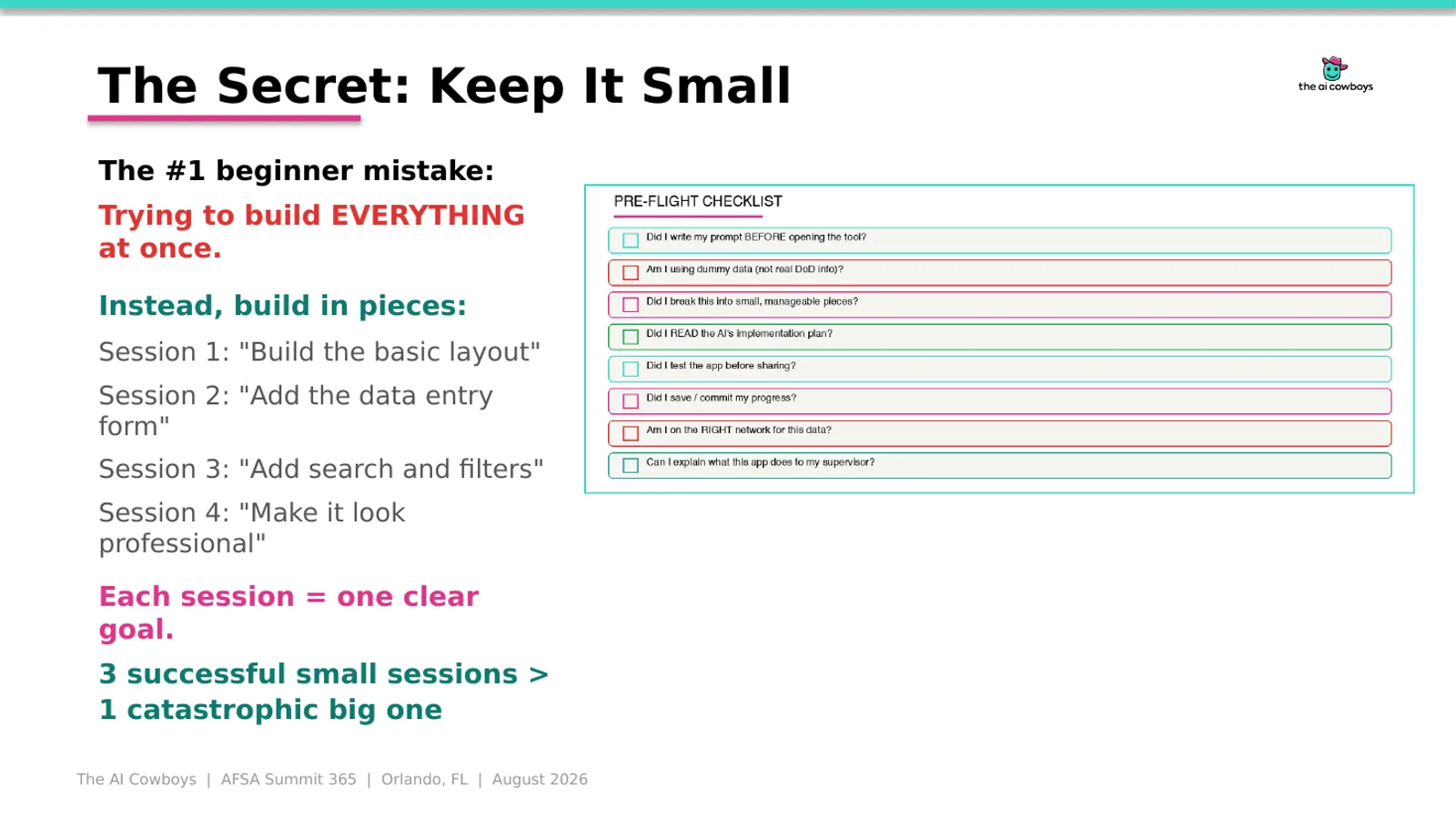 Vibe Coding AI Solutions workshop slides, slide 13 of 21